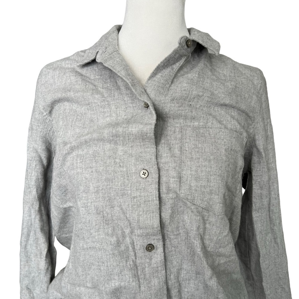 MADEWELL Flannel Front Tie Blouse - Picture 3 of 6